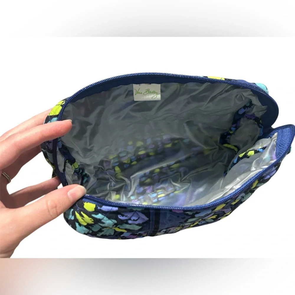 Vera Bradley Blue Floral Women's Lined Cosmetic Bag